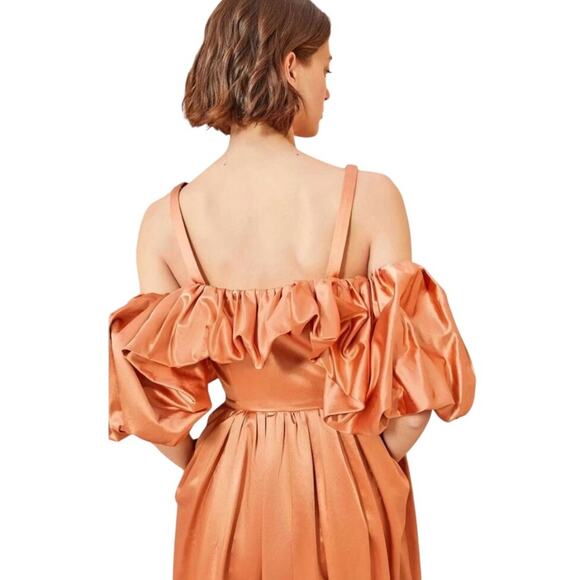 Ulla Johnson Lelita Dress in Copper NWT Size 2‎ off shoulder - Picture 4 of 12